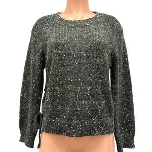 bishop + young Side Tie‎ Speckled Sweater Black Medium